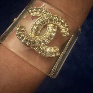 CHANEL Gold and Silver Crystal Bracelet